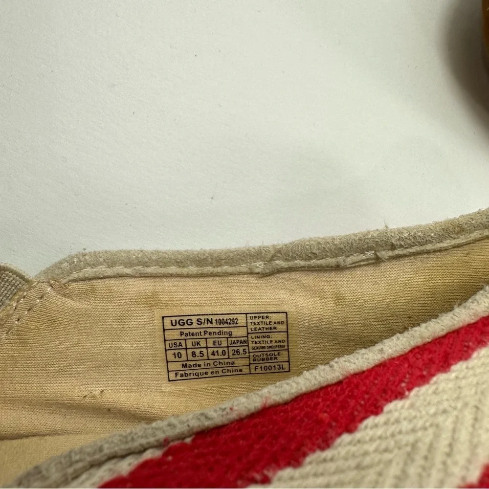 UGG Delizac Espadrilles Striped Women’s 10 Textile Rubber 1004292